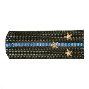 Погоны ВВС-ВДВ-ВКС оливк. с 1 голуб. просв., вышит. канителью (ст. лейтенант)