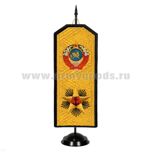 Вымпел вышит. на подст., в виде погон: зв. ВМФ и герб СССР (черн. кант)
