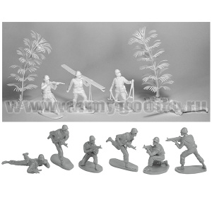 Набор игрушек пластмассовых "Горные стрелки" (солдатики 10 шт, кусты)