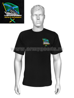Футболка с вышивкой на груди МЧПВ, черн.