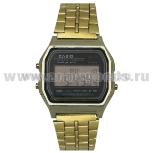 Часы наручные электронные Casio (водонепроницаемые) мет.  золотого цвета