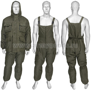 Костюм зим. Горка оливковый ("Кошачий глаз") фольгированный подклад у куртки