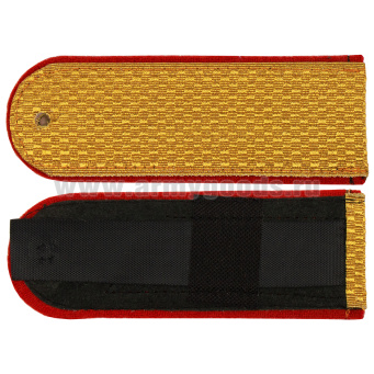 Погоны парад. зол. мет. Полиция  красн. кант (с хлястиком)