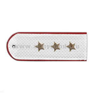 Погоны Полиции (ОВД) белые с красн. кантом (на рубашку) канитель (старший прапорщик)