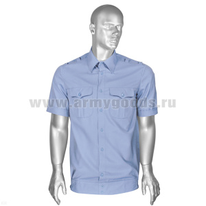 Рубашка форм. офиц. мужская (кор.рук.) голубая ВВС р-ры с 47