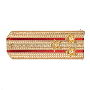 Погоны крем. с 2 красн. просв., вышит. канителью (полковник)