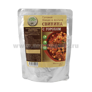 Консервы обеденные Свинина с горохом (250 г) (готовое блюдо в фольге)