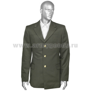Китель мужской п/ш ст/обр Юдашкин оливковый ВС (ТУ 858-6141-2010)