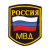 Шеврон пластизолевый Россия МВД (5-уг. с флагом) черн.