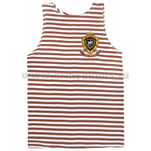 Майка-тельняшка кулирка краповая вышитая ВВ МВД (Ящерица)