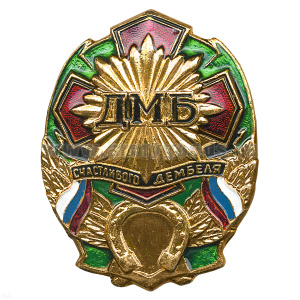 Значок мет. ДМБ счастливого дембеля (зел.) с подковой