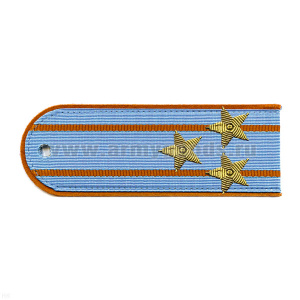 Погоны МЧС голуб. с оранж. кантом с 2 оранж. просв. на рубашку, вышит. канителью (полковник)