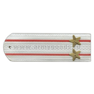 Погоны Полиция нов/обр БЕЗ КАНТА белые вышит. канителью (подполковник)