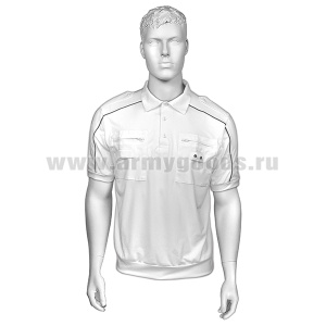 Рубашка поло ДПС нов/обр белая (100% П/Э) кор. рук. (без липучек и шевронов) 