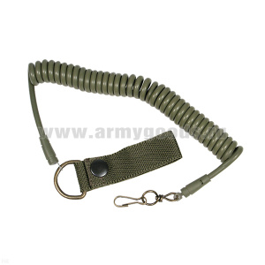 Шнур страховочный кевларовый с латунным карабином и кольцом (оливковый)