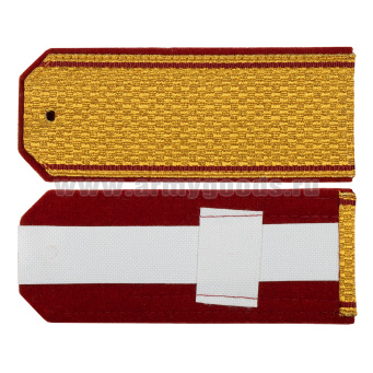 Погоны парад. зол. мет. крап. кант (ВВ) крап. кант  (с хлястиком)