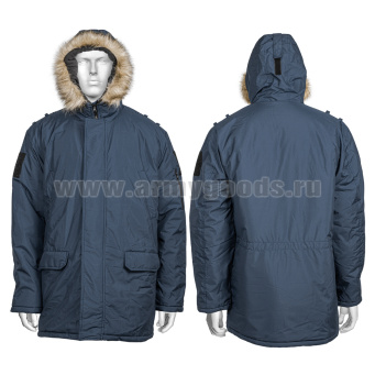 Кртк зим. Штабная синяя ("таслан" 100% п/э / синтепон 400 гр/м2) цвет нестандарт - с отливом морская волна