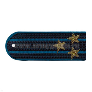 Погоны Юстиция н/о темно-синие (васильк. кант) 2 васильк. пр. вышит. канителью (полковник)