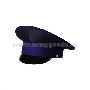 Фуражка простая ФСБ нов/обр иссиня-черная с васильковым кантом