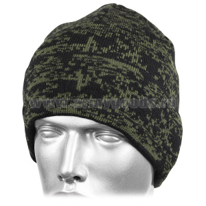 Шапка вязаная п/ш с флисовой подкладкой кмф "цифра" (расцветка в ассортименте)