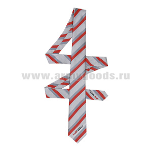 Галстук-самовяз форменный РЖД (для среднего состава) НОВ/ОБР ТУ 2020г (красная полоса Panton 18-1763)