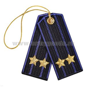 Брелок вышитый Погончики ФСБ иссиня-черные (подполковник)