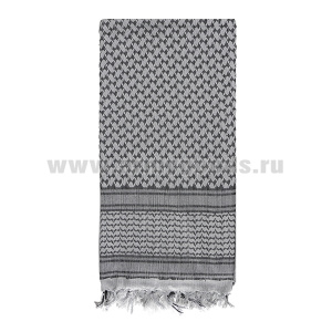 Шарф шемах хлопковый серо-черный (110х110 см)