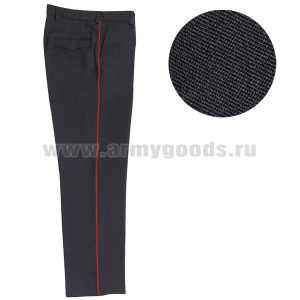 Брюки форм. п/ш Полиция темно-синие с красным кантом ткань ШК75-021 р-ры с 62