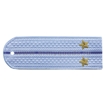 Погоны Юстиция нов/обр без канта серо-голуб. вышит. канителью (лейтенант)