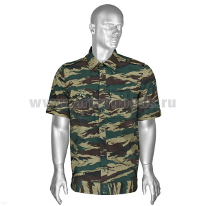 Рубашка форм. офиц. мужская (кор.рук.) "камыш" зеленый р-ры с 47