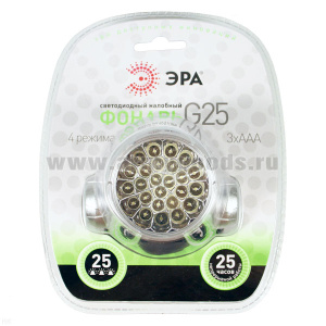 Фонарь ЭРА G25/GB605/GB601 налобный светодиодный