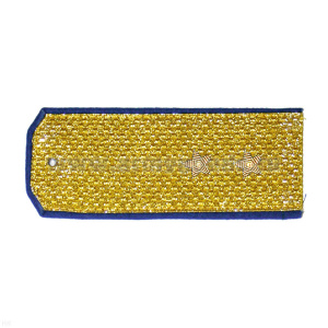 Погоны парадные золотые (металлиз.) с вас. кантом, вышит. канителью (прапорщик)