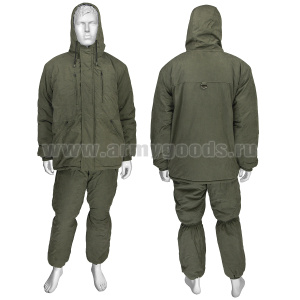 Костюм зим. "Исландия" Оливковый (фольгированный подклад на куртке)