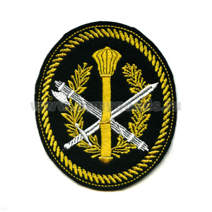 Шеврон вышит. Центральный аппарат ФСИН (овал с шестопером, желтый кант)