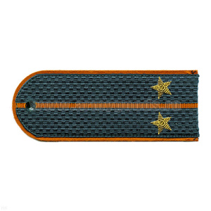 Погоны МЧС серо-синие с оранж. кантом с 1 оранж. просв. на китель, вышит. канителью (лейтенант)