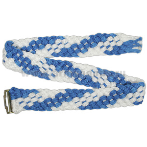 Ремень ДМБ плетеный (бело-голубой) (длина 95-105 см)