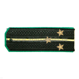 Погоны МЧПВ черн. с зел. кантом с 1 желтым просв., вышит. канителью (ст. лейтенант)