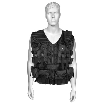 Жилет разгрузочный тактический Армейский черный (ткань "оксфорд")