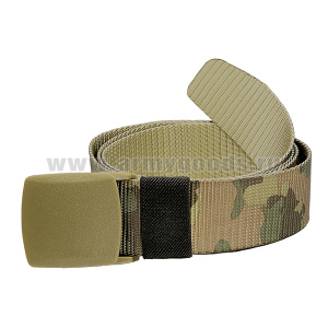 Ремень брючный тесьма (ширина 37 мм) с пластиковой пряжкой-зажимом НАТО ("Multicam")
