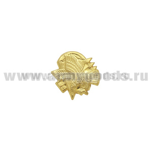 Значок мет. Орел ВДВ (с парашютом и стрелами) на пимсе (зол)