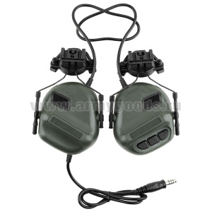 Наушники стрелковые с креплением на шлем и микрофоном Communication Headset V (работают без батареек)