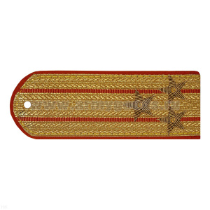 Погоны парадные золотые (металлиз.) с 2 оранж. просв. МЧС, вышит. канителью (полковник)