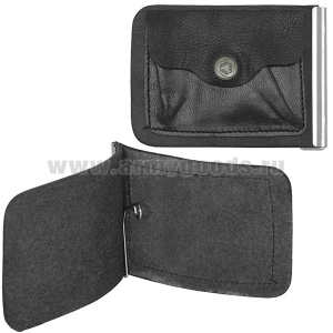 Зажим для денег (кожа) (с кармашком для монет)