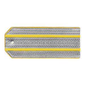 Погоны казачьи серебристые с желтым кантом с 2 желт. просв. (50x135 мм)