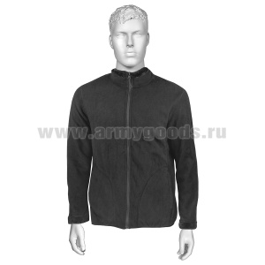 Кофта флисовая с иск. мехом без капюшона черная