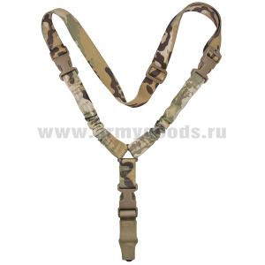 Ремень оружейный одноточечный с резинками тактический "мультикам" 