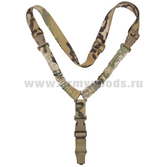 Ремень оружейный одноточечный с резинками тактический "мультикам" 