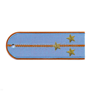 Погоны МЧС голуб. с оранж. кантом с 1 оранж. просв. на рубашку, вышит. канителью (ст. лейтенант)