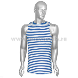 Майка-тельняшка кулирка голубая (р-ры с 44 по 60)