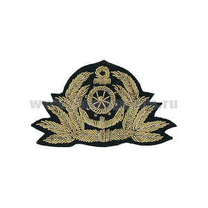 Кокарда канит. лат. Морской флот (штурвал, 7 листиков, без звезды)